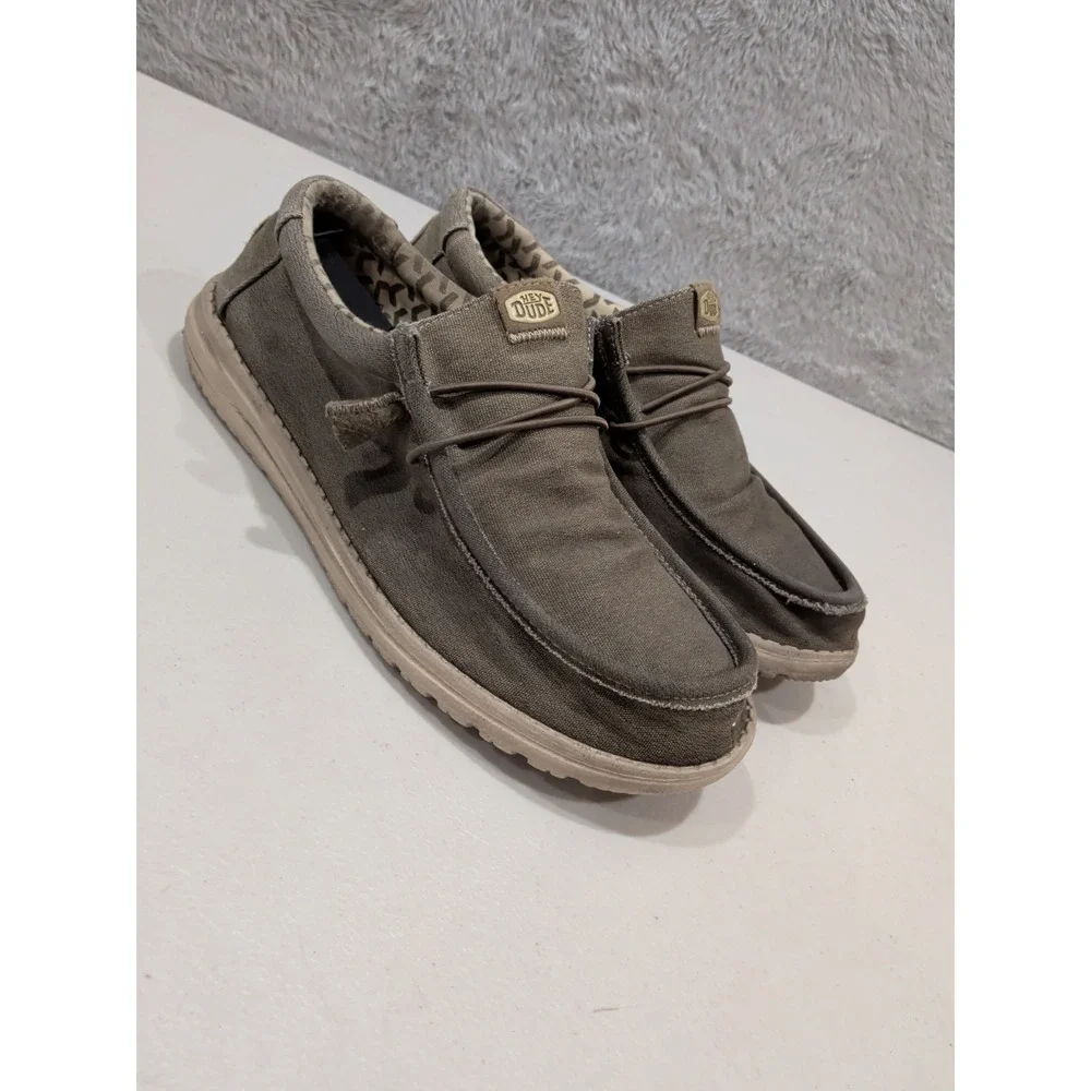 Hey Dude Mens Wally Tobocco Stretch Slip On Size 10 M
